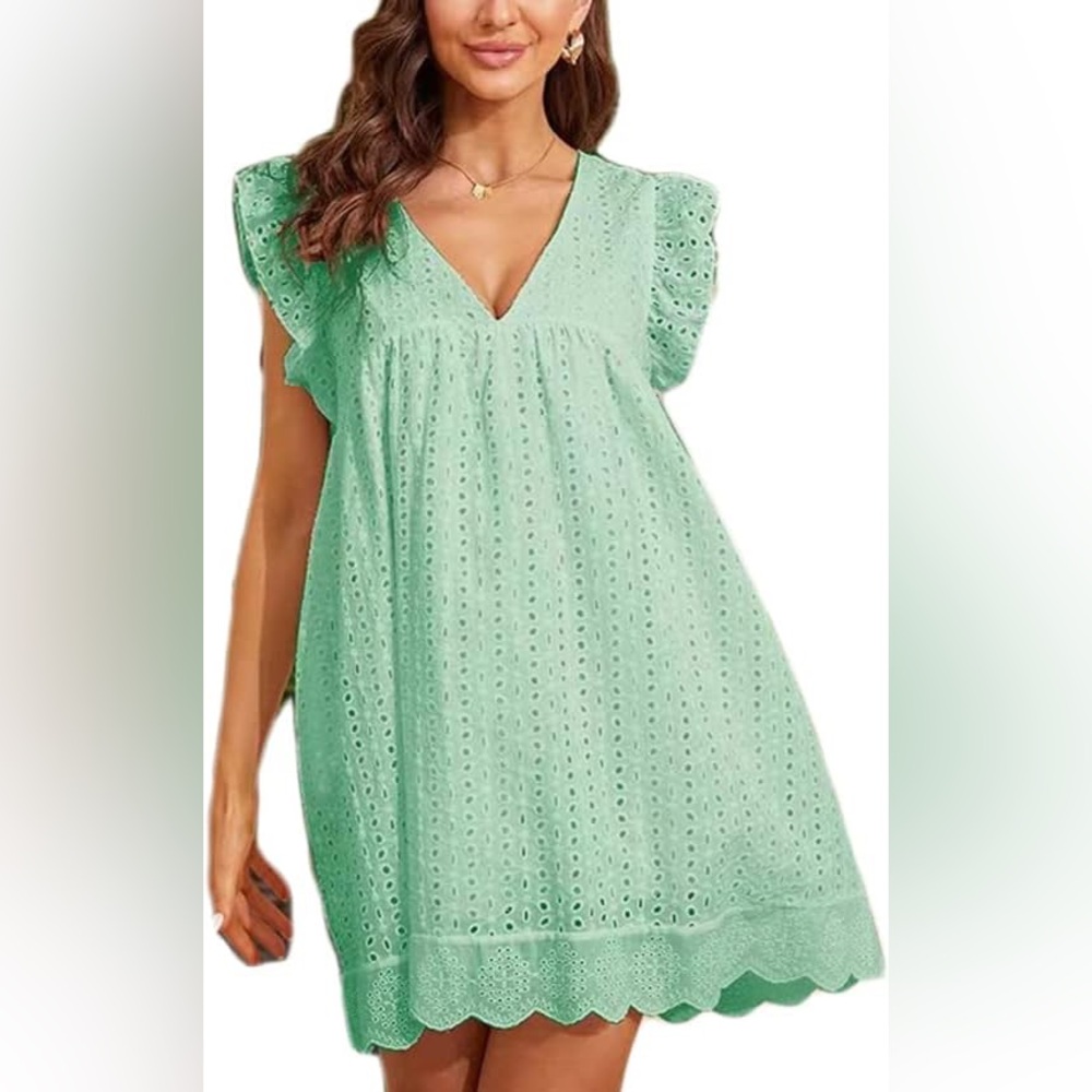 Mint Green Eyelet Dress
